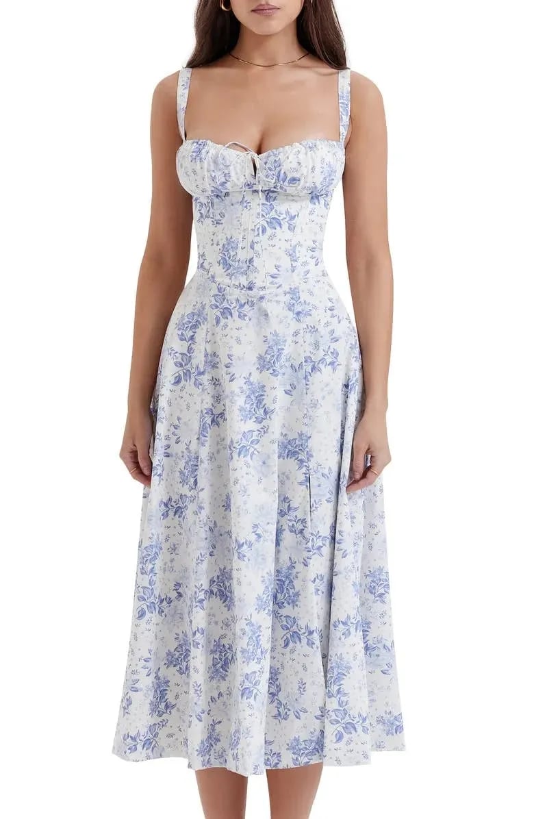 Last Day 49% OFF🔥Floral Bustier Midriff Waist Shaper Dress (Buy 2 Free Shipping)