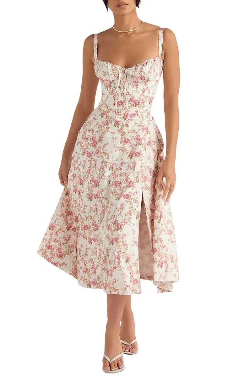 Last Day 49% OFF🔥Floral Bustier Midriff Waist Shaper Dress (Buy 2 Free Shipping)