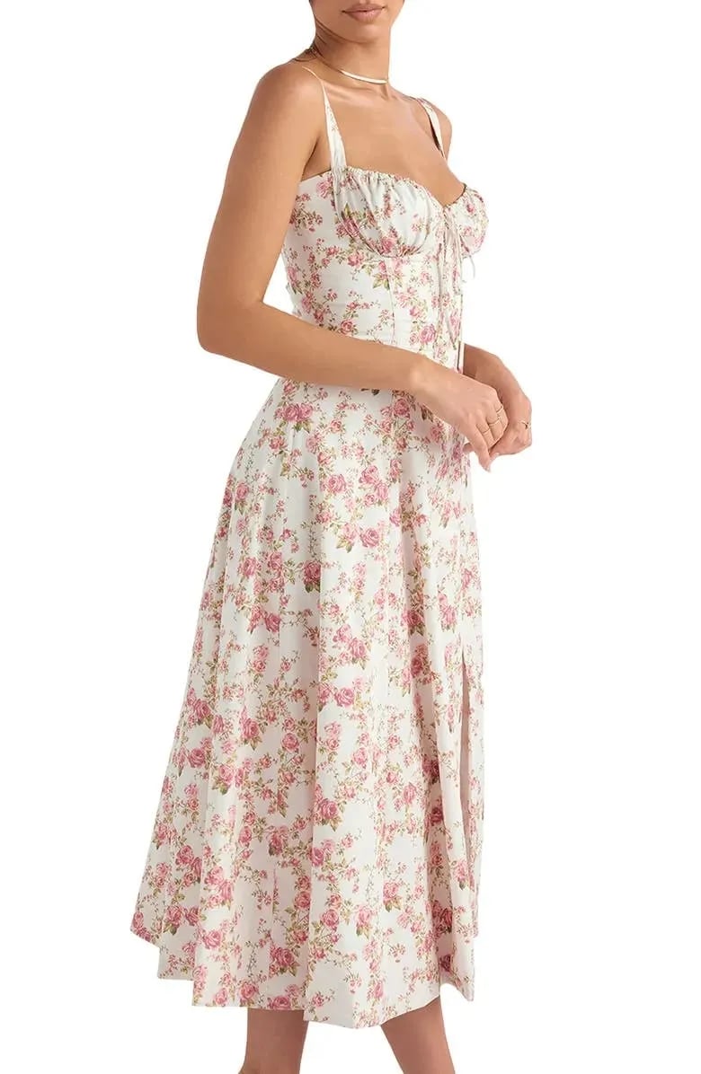Last Day 49% OFF🔥Floral Bustier Midriff Waist Shaper Dress (Buy 2 Free Shipping)