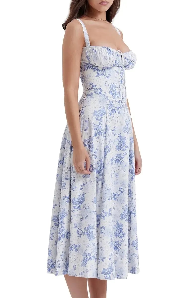 Last Day 49% OFF🔥Floral Bustier Midriff Waist Shaper Dress (Buy 2 Free Shipping)